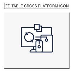 files syncing line icon vector image