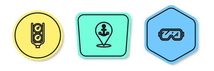 set line gauge scale location with anchor vector image