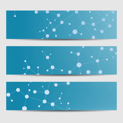 Abstract geometric banners molecule vector