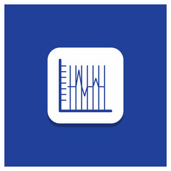 blue round button for progress report statistics vector image