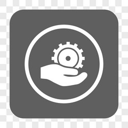 development service rounded square button vector image