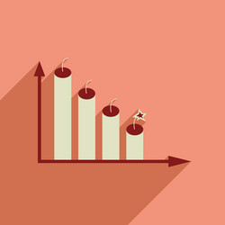 flat web icon with long shadow graph vector image
