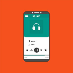 media player application app template with flat vector image