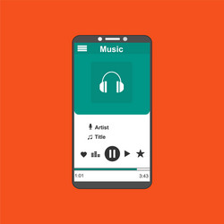 Media player application app template with flat vector