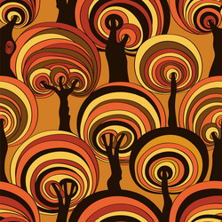 Psychedelic Autumn Tree Pattern vector image