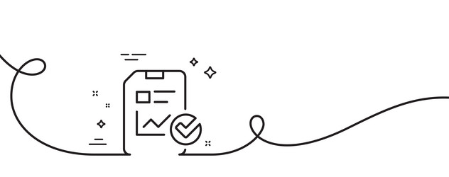 Report document line icon checklist continuous vector