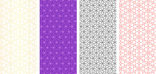 Seamless flower pattern in linear style vector