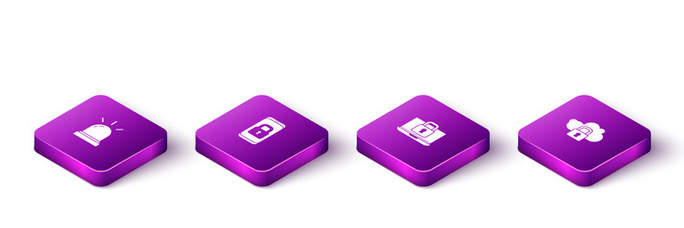 set isometric motion sensor mobile with closed vector image