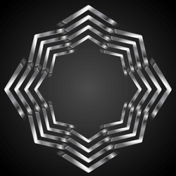Abstract metal hexagon and arrows shape Royalty Free Vector