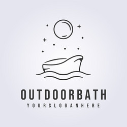 Shower bath badge bathroom logo line Royalty Free Vector