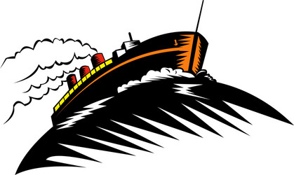 passenger cargo ship Vector Image