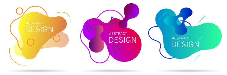 set of colorful elements gradient abstract shape vector image