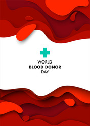 World Blood Donor Day - Paper Cut Vector Image