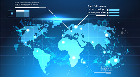 World map background set of computer futuristic vector