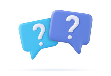 3d speech bubble with question mark vector image