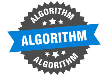 algorithm sign circular band label vector image