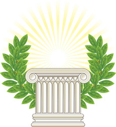 Classical Column with Laurel Wreath vector image