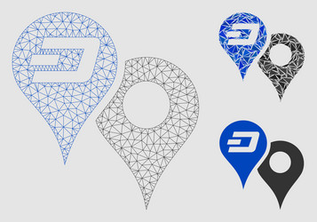 dashcoin map pointers mesh carcass model vector image