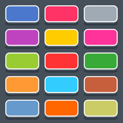 flat blank web button rounded rectangle icon vector image
