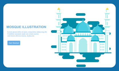 Islamic mosque building flat design Royalty Free Vector