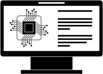 monitor computer with processor circuit vector image