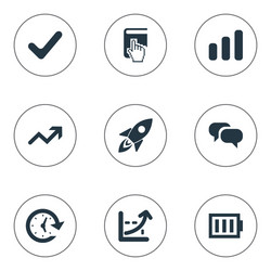 set of simple teamwork icons vector image