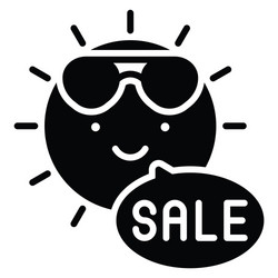 sun wearing sunglasses icon summer sale related vector