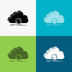 cloud syncing sync data synchronization icon over vector image