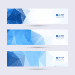 Set of banners with triangles and polygon mesh vector