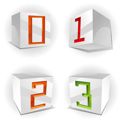 Cube alphabet numbers 0123 vector