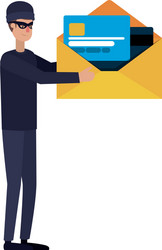 hacker stealing information avatar character vector image