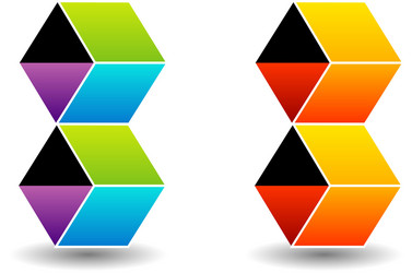 Logo with colorful cubes and shadow vector