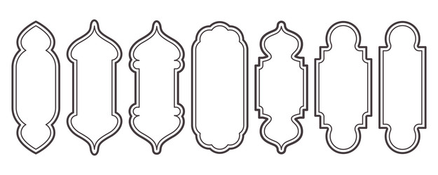 ramadan frame shapes window arabic arc outline Vector Image