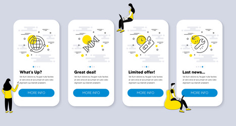 Set of science icons such as chemistry dna globe vector