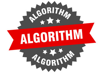 algorithm sign circular band label vector image