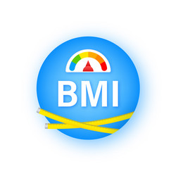 Indikator bmi on scale chart concept icon vector