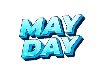 may day text effect in 3d style with good colors vector image