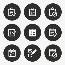 Survey icon set round button vector