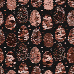 Cedar cones seamless pattern for your design vector