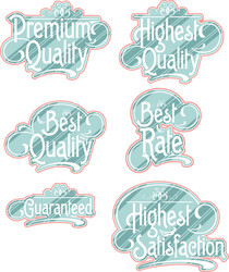 Decorative text label vector