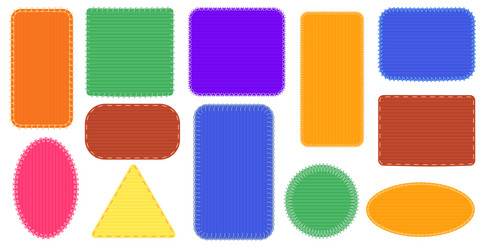 fabric patches frames triangle and rectangle seam vector image