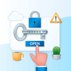 login window in 3d style vector image