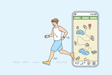 Man Using Smartphone for Run vector image