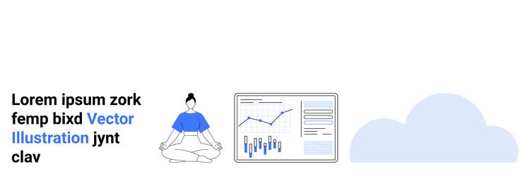 meditation data analytics dashboard and cloud vector image