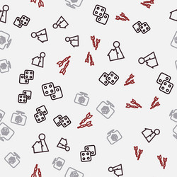 set line game dice chip for board and dart vector image