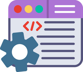 web programming flat icon design vector image