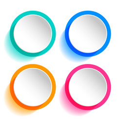 3d style modern circular web button in collection vector image