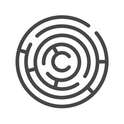 Heart shaped labyrinth black line maze Royalty Free Vector