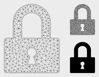 lock mesh wire frame model and triangle vector image