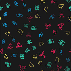 set line eye with dollar startup project concept vector image